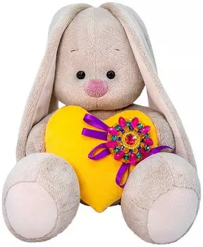 Игрушка мягкая Budi Basa Зайка Ми с сердечком с брошкой