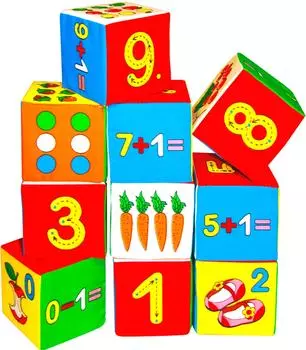 Игрушка развивающая Мякиши Умная математика 7*7см 10 кубиков