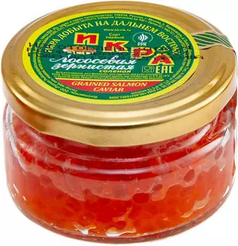 Икра лососевая зернистая соленая 90г