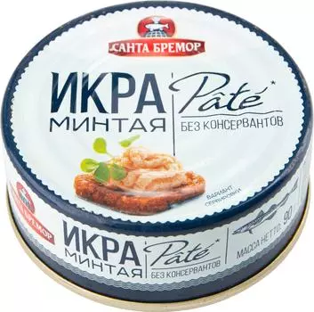 Икра минтая Санта Бремор Pate 90г - Vprok.ru Перекрёсток