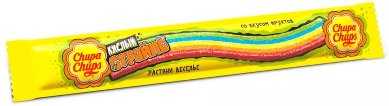 Экструдированный мармелад Chupa-Chups Страйпс со вкусом фруктов 10г