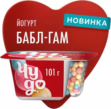 Йогурт Чудо Бабл-Гам 4% 101г - Vprok.ru Перекрёсток