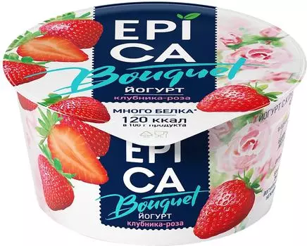 Йогурт Epica Bouquet Клубника-роза 4.8% 130г