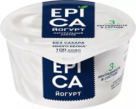 Йогурт Epica Натуральный 6% 130г - Vprok.ru Перекрёсток