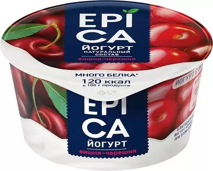 Йогурт Epica с вишней и черешней 4.8% 130гс доставкой!