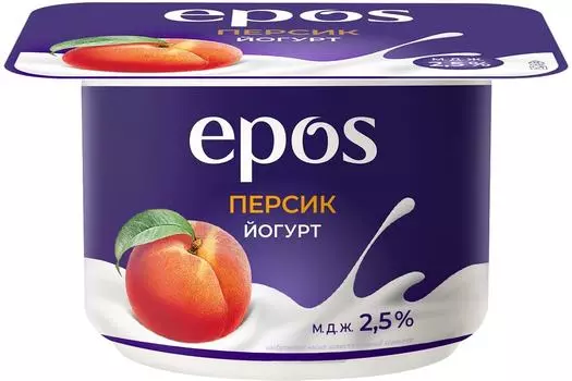 Йогурт Epos c персиком 2.5% 120г