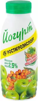 Йогурт питьевой РостАгроКомплекс Яблоко и Облепиха 2.5% 290г
