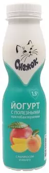 Йогурт питьевой Снежок Абрикос-Манго 1.5% 260г