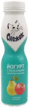 Йогурт питьевой Снежок Яблоко-Груша 1.5% 260г