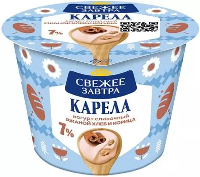 Йогурт Свежее Завтра Ржаной хлеб-Корица 7% 180г