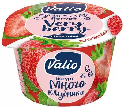 Йогурт Valio с клубникой 2.6% 180г