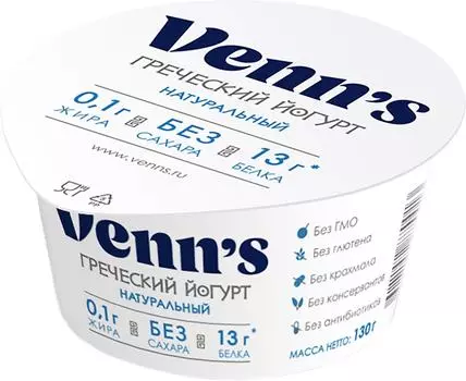 Йогурт Venns Греческий обезжиренный 0.1% 130г