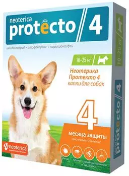 Капли Neoterica Protecto для собак 10-25кг 2шт