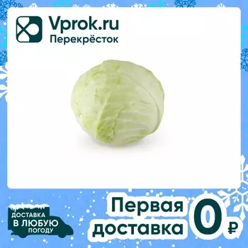 Капуста белокочанная 0.8-1.5кг - Vprok.ru Перекрёсток