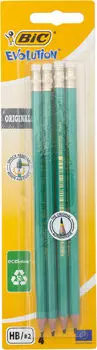 Карандаш Bic Evolution HB с ластиком 4шт