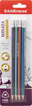 Карандаш Erich Krause Sonata HВ с ластиком 4шт