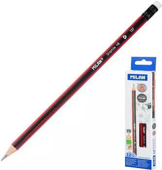 Карандаш Milan HB с ластиком 1шт