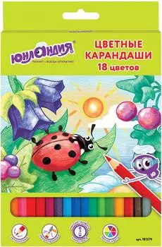 Карандаши цветные Юнландия В гостях у букашек 18 цветов