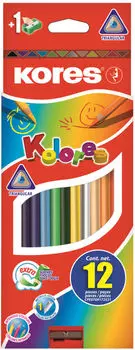 Карандаши цветные Kores 12 цветов + точилка