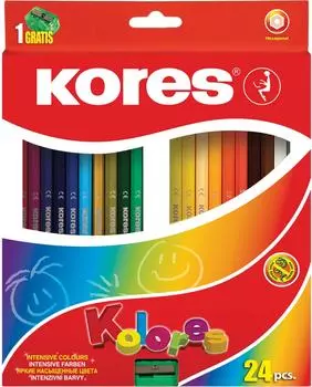 Карандаши цветные Kores 24 цвета с точилкой