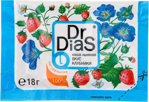 Каша Dr.Dias Льняная вкус клубники 18г