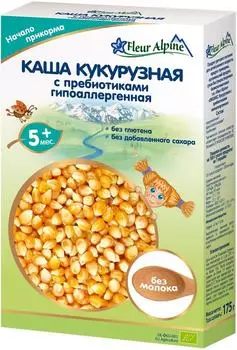 Каша Fleur Alpine Кукурузная безмолочная гипоаллергенная с пребиотиками с 5 месяцев 175г