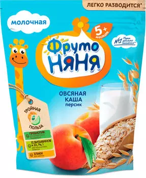 Каша ФрутоНяня Овсяная Персик с 5 месяцев 200г