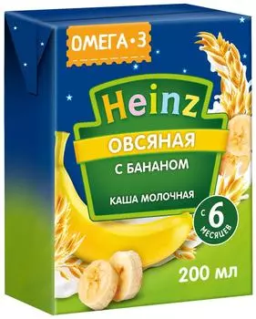 Каша Heinz овсяная молочная с бананом 200мл