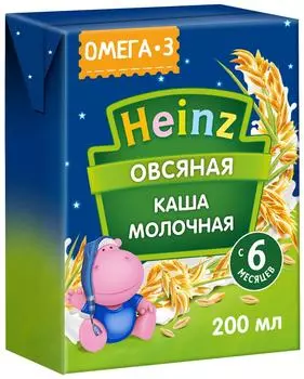 Каша Heinz Овсяная молочная с Омега 3 200мл