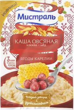 Каша Мистраль Овсяная Клюква-мед 40г. Доставим до двери!