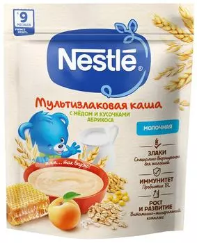 Каша Nestle Молочная мультизлаковая Мед-Абрикос с 9 месяцев 200г