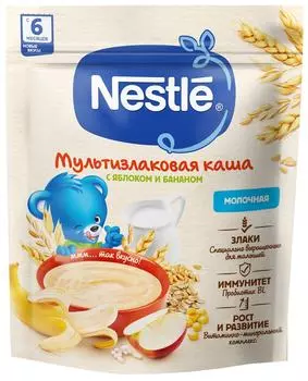 Каша Nestle Молочная мультизлаковая Яблоко-Банан с 6 месяцев 200г