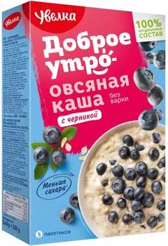 Каша Увелка Овсяная с черникой 5пак*40гс доставкой!