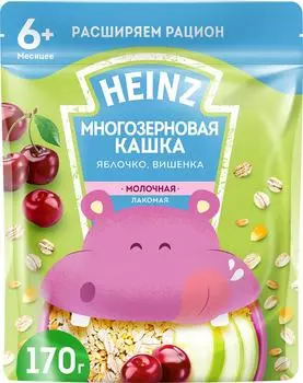 Кашка Heinz Лакомая Многозерновая Яблоко вишенка 170г