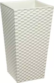 Кашпо Idea Ротанг белый 198*198*360мм