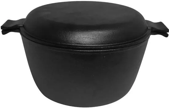 Кастрюля Mallony Чугунная с крышкой-сковородкой 3л