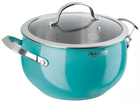 Кастрюля Rondell Turquoise с крышкой 20см 3.8л