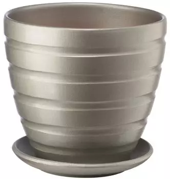 Керамический горшок с подставкой Вещицы антрацитовый 1.4л