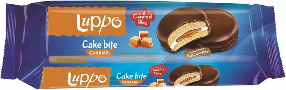 Кекс Luppo caramel с маршмелоу и карамелью 182г