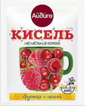 Кисель Айдиго Моментальный Брусника и Малина 25г