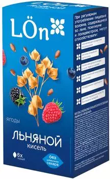 Кисель льняной LON Ягодный 120г - Vprok.ru Перекрёсток