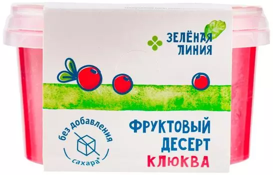 Клюква протёртая с сиропом топинамбура Зеленая линия 200г