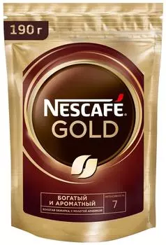 Кофе молотый в растворимом Nescafe Gold 190гс доставкой!