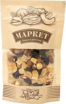Коктейль Маркет Перекресток смесь сухофруктов и ядер орехов 150г