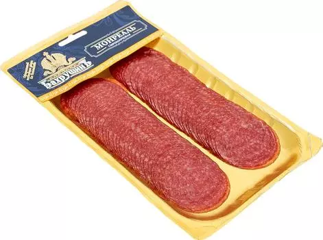 Колбаса Бахрушинъ Салями Монреаль сырокопченая нарезка 100г