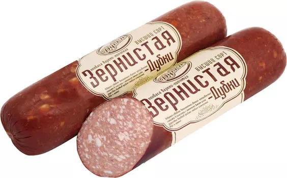 Колбаса Дубки Зернистая варено-копченая 300г