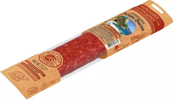 Колбаса Мясная история Салями фиеста сырокопченая 200г