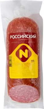 Колбаса Останкино Сервелат Российский варено-копченый 420г