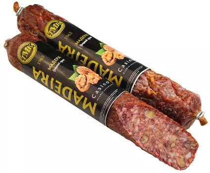 Колбаса Тульский МК Мадера с грецким орехом сырокопченая полусухая 1кг