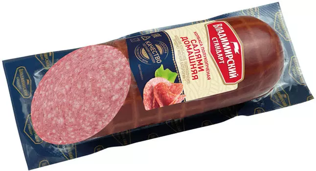 Колбаса Владимирский Стандарт Салями домашняя полукопченая 350г